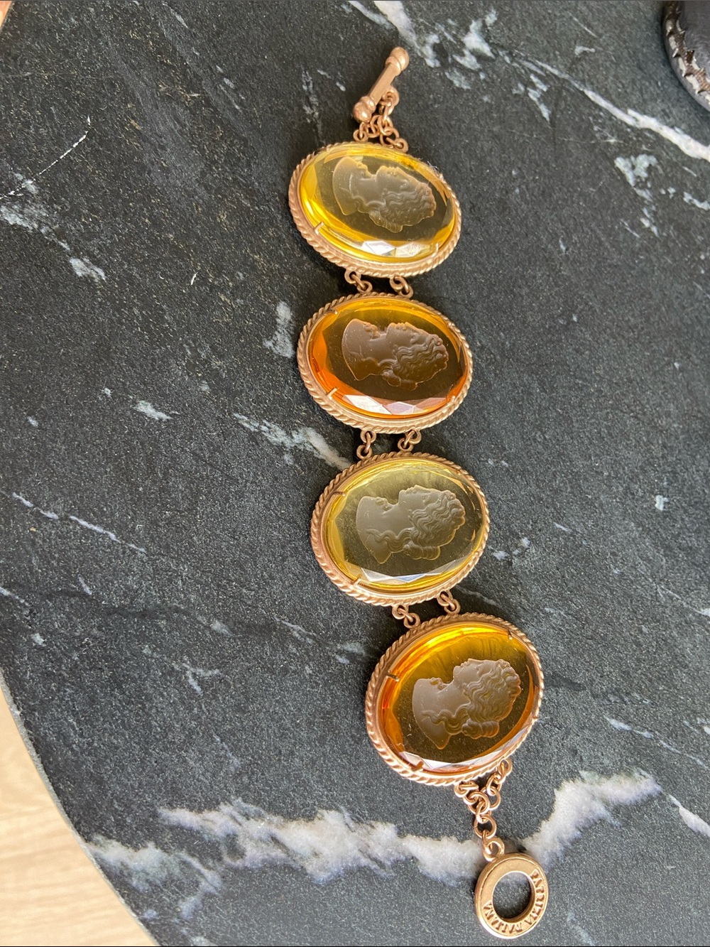 Patrizia Daliana amber Glass Cameo Link Bracelet